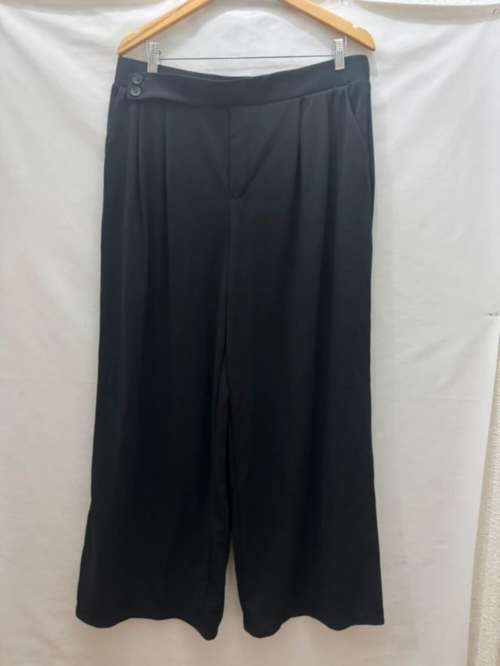 Black High-Waisted Wide Leg Pants US 1X